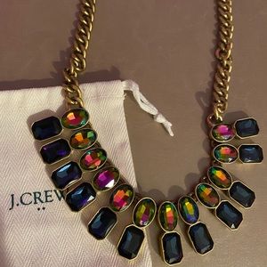 J crew necklace navy iridescent